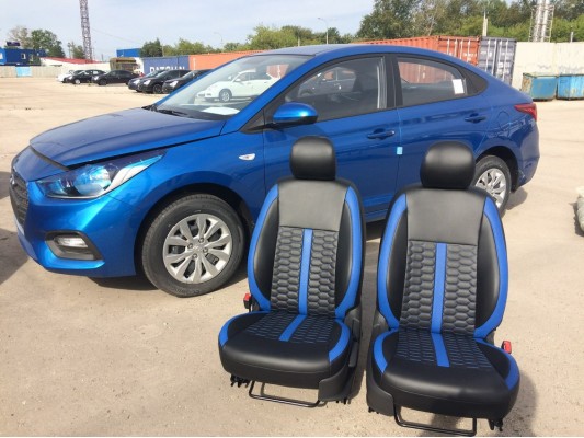 Каркасные авточехлы на Hyundai Solaris 2